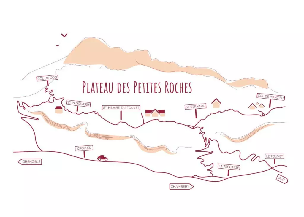 Plan des gîtes sur le Plateau